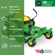 John Deere Z315E ZTrak 42-Inch Zero-Turn Mower with 20 HP V-Twin Engine