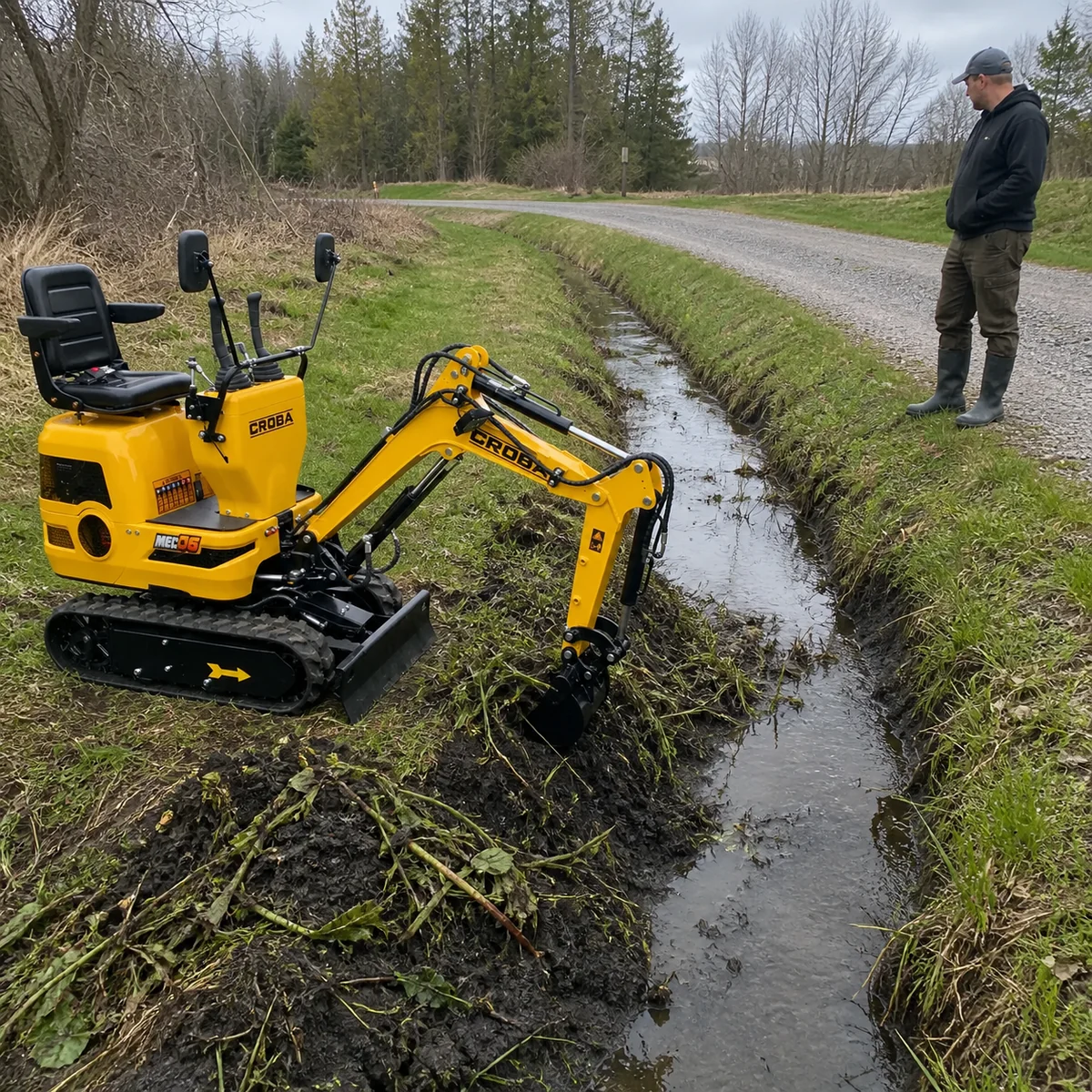 MEC06 9HP Mini Excavator – 28" Wide, 43.3" Digging Depth