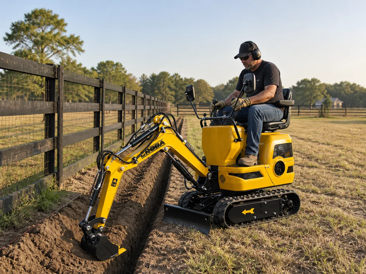 MEC06 9HP Mini Excavator – 28" Wide, 43.3" Digging Depth