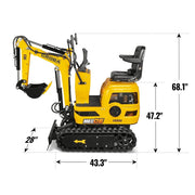 MEC06 9HP Mini Excavator – 28" Wide, 43.3" Digging Depth